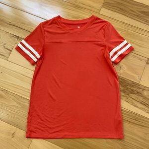 Sporty T.  Jersey style.  Salmon colored. NWOT
